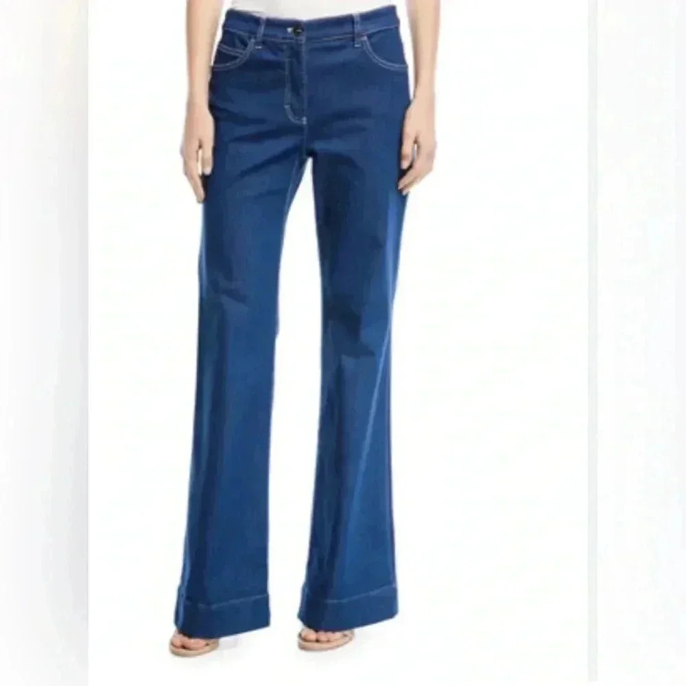 Escada Mid-Rise Wide Leg Jeans Sz 38